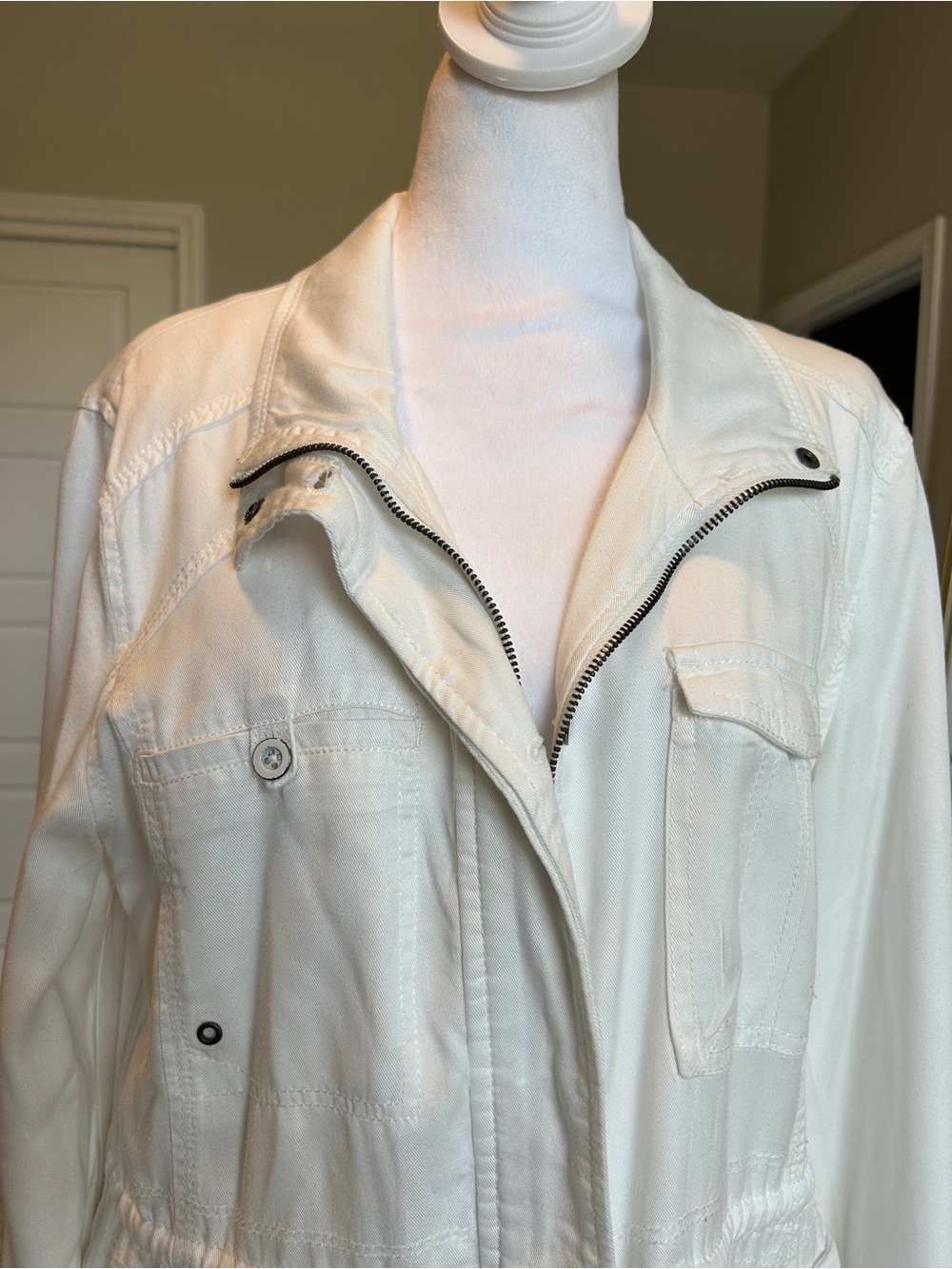Anthropologie Marrakech Geneva Anorak Utility Jacket White Size Large - Picture 3 of 12